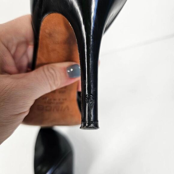 VINCE Claire Pony Hair Leather D'Orsay Pumps Black 9.5 - Picture 10 of 11